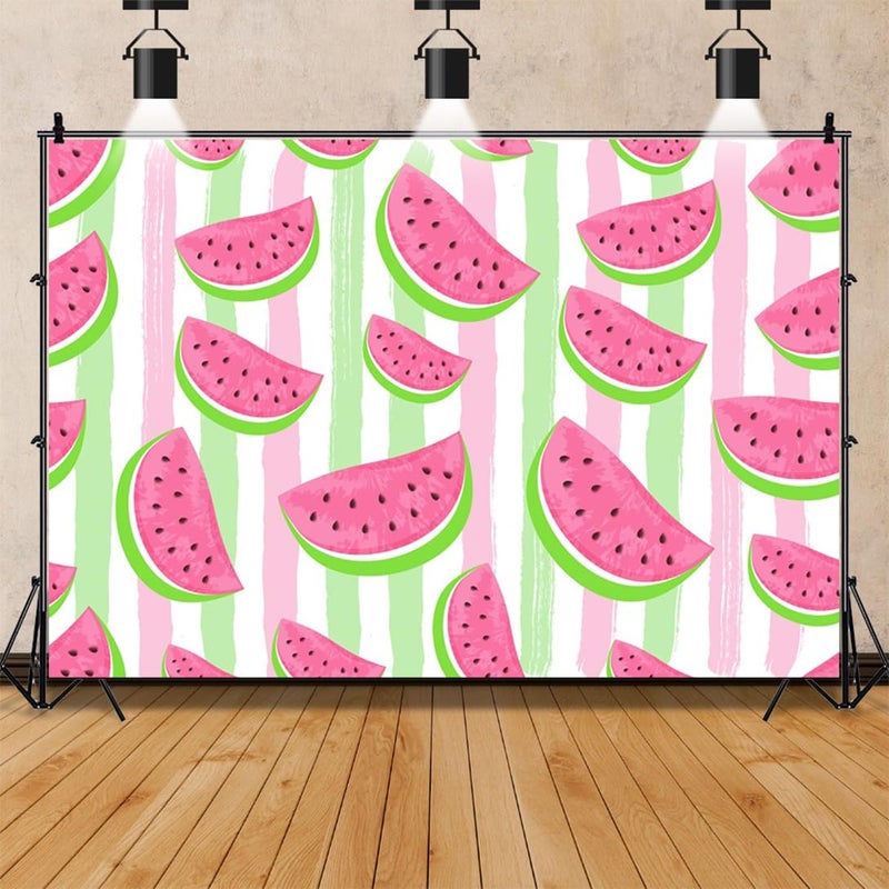 AOFOTO 7x5ft Summer Watermelon Backdrop Vinyl Fruit Shop Infant Toddle Newborn Baby Portrait Photography Background Kids Adults Birthday Party Events Decoration Wallpaper Photo Studio Props Poster - Image 3